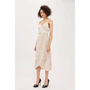 Topshop Velvet Plunge Wrap Dress Size 6
